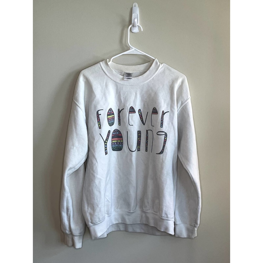 Cozy crewneck sweatshirt forever young